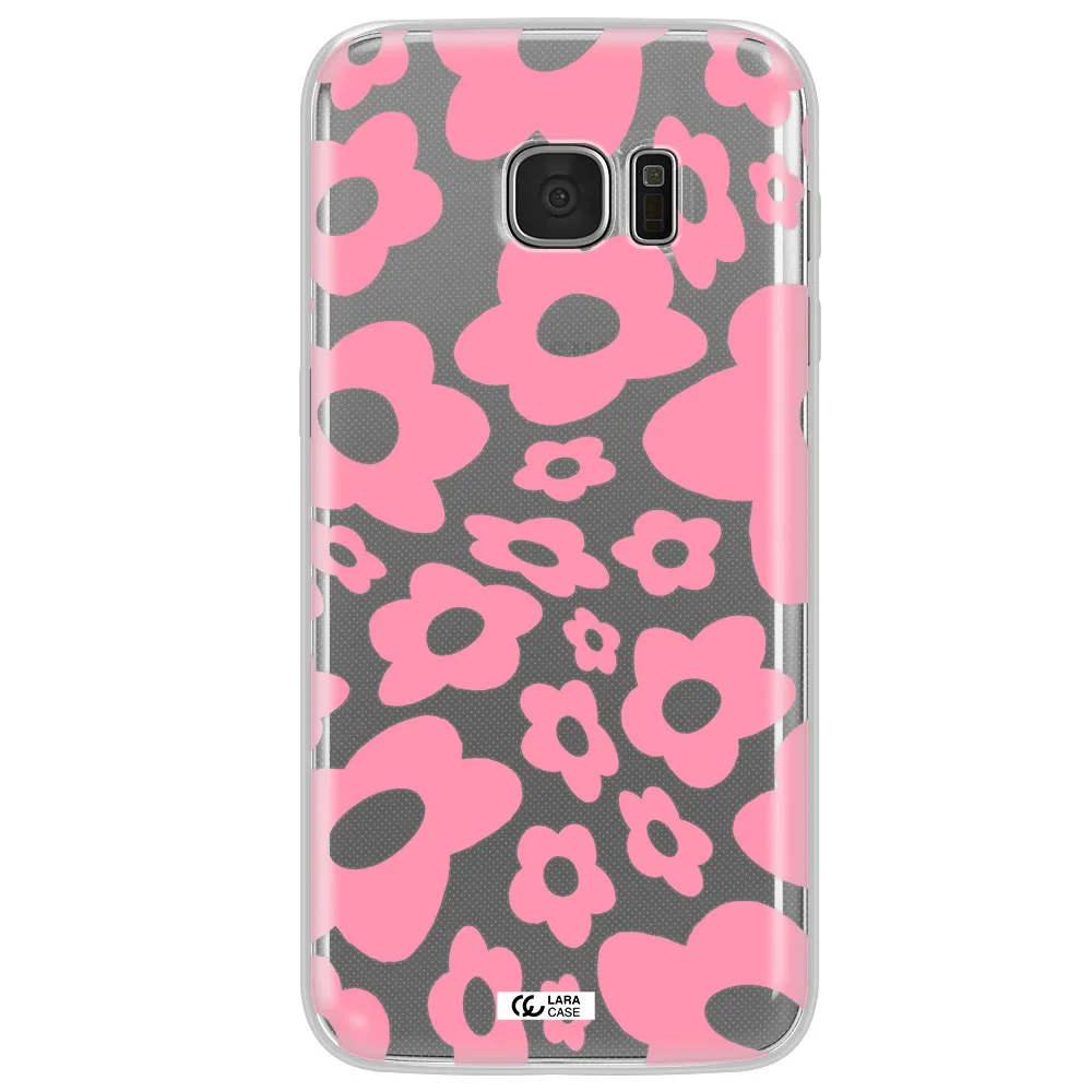 Five Petal Pink Flower Samsung S7 Edge Clear TPU Case