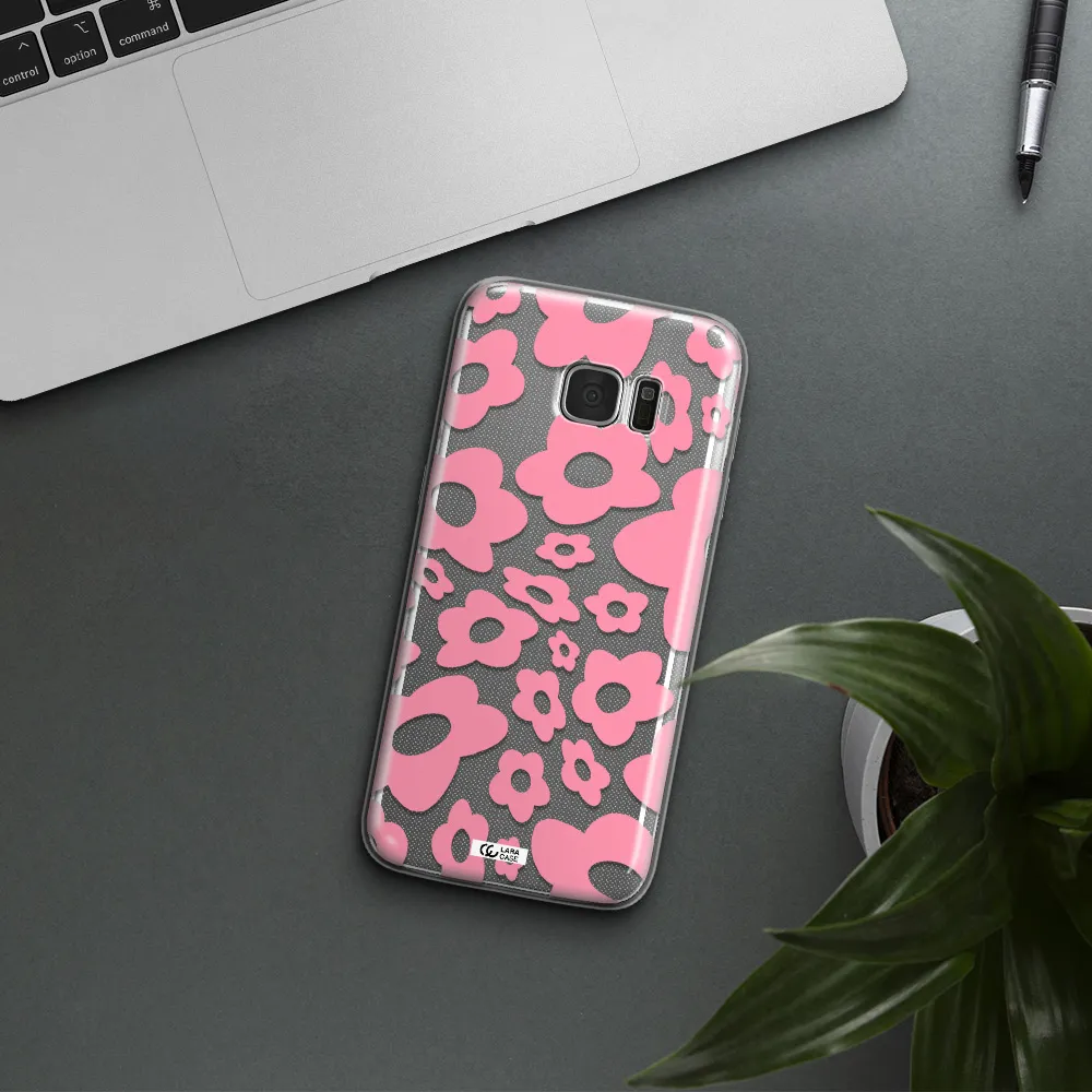 Five Petal Pink Flower Samsung S7 Edge Clear TPU Case