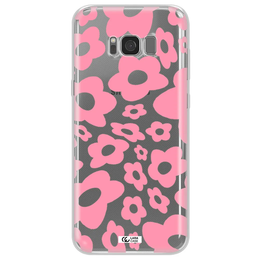 Five Petal Pink Flower Samsung S8 Clear TPU Case