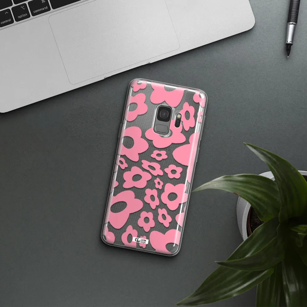 Five Petal Pink Flower Samsung S9 Clear TPU Case