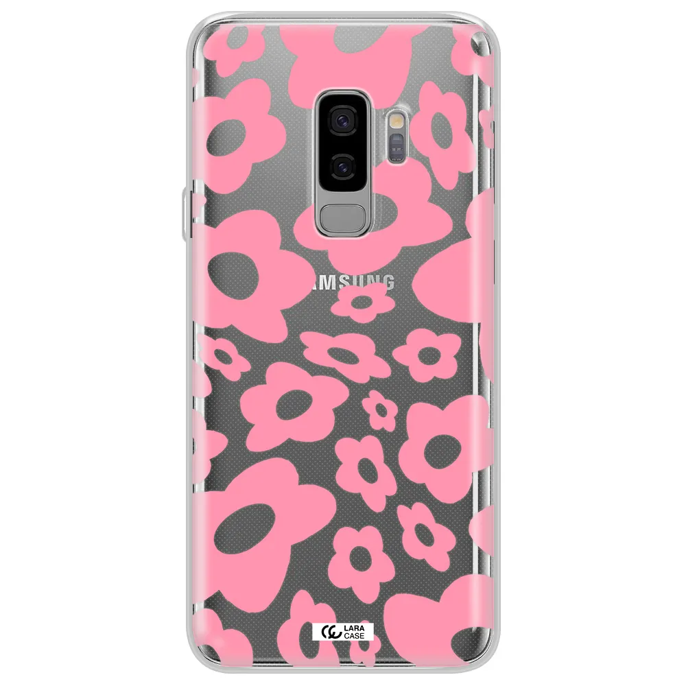 Five Petal Pink Flower Samsung S9 Plus Clear TPU Case