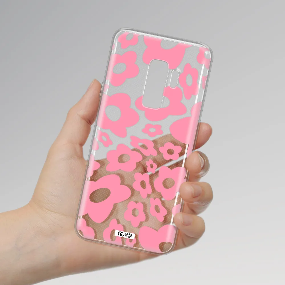 Five Petal Pink Flower Samsung S9 Plus Clear TPU Case