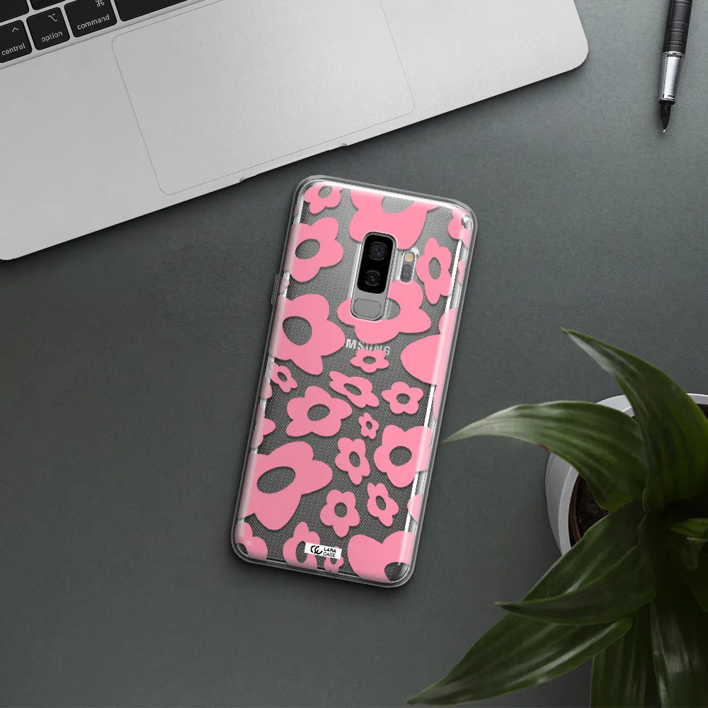 Five Petal Pink Flower Samsung S9 Plus Clear TPU Case