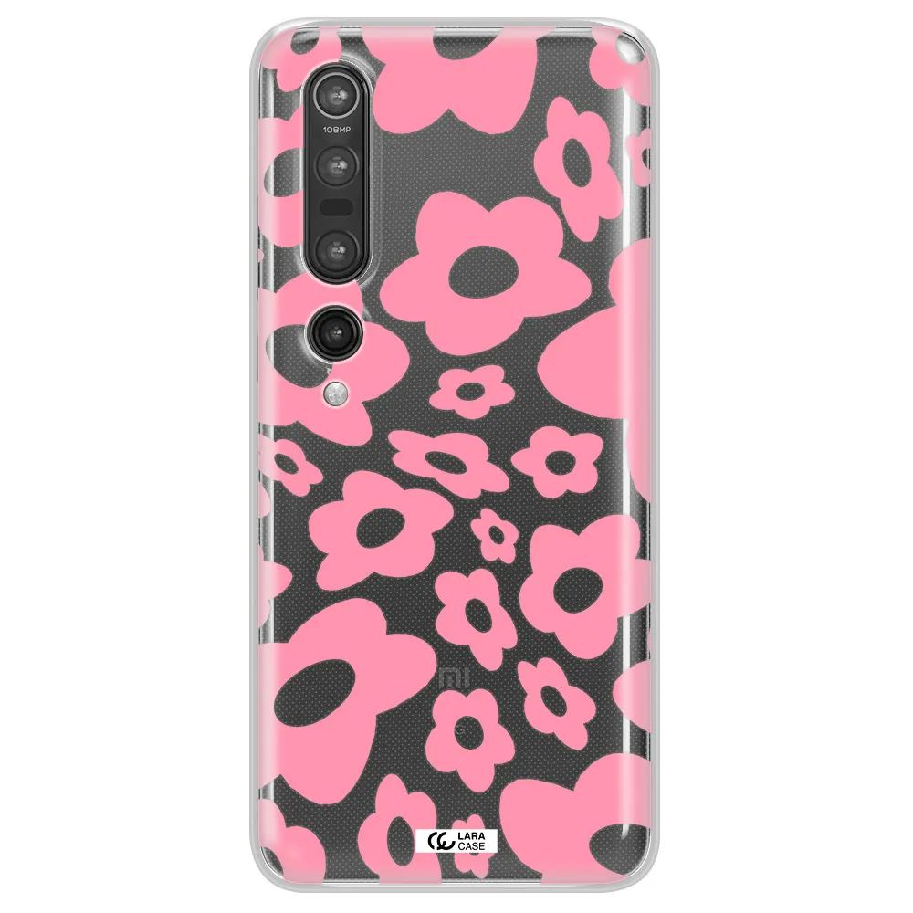 Five Petal Pink Flower Xiaomi Mi 10 Pro Clear TPU Case