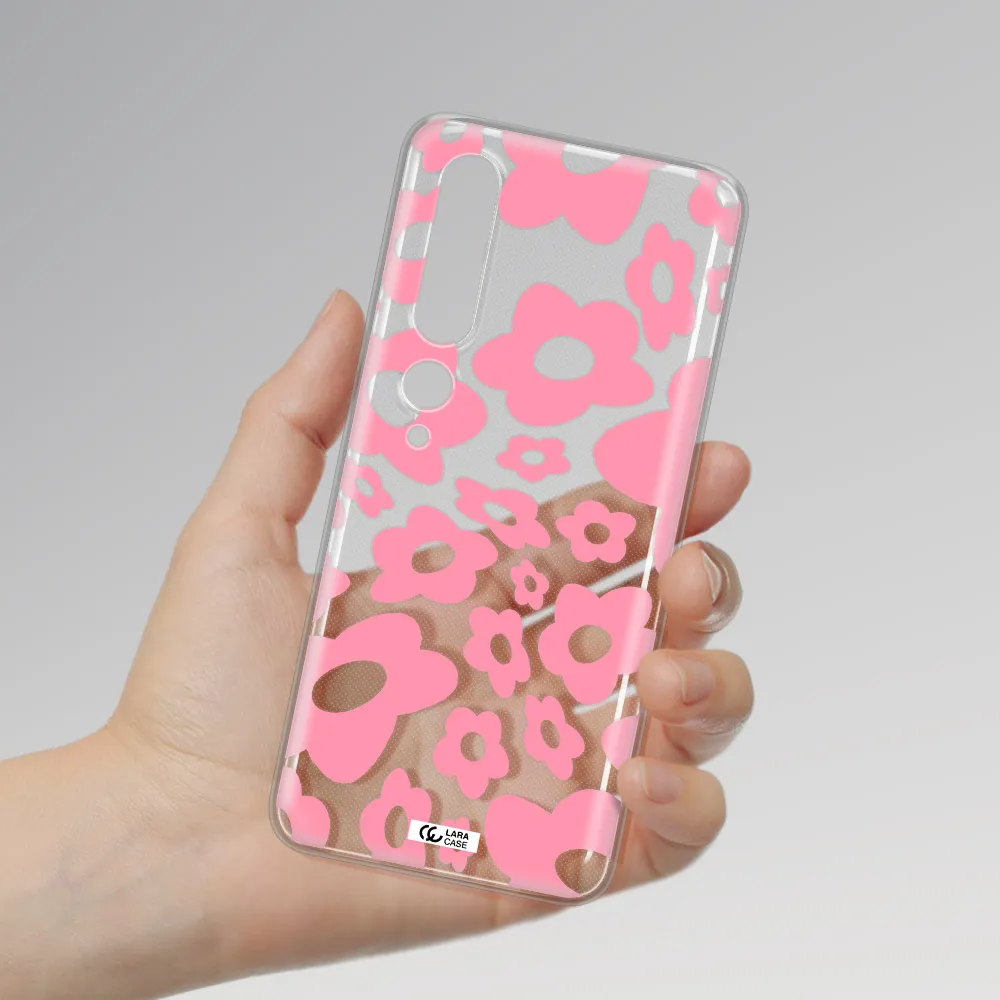Five Petal Pink Flower Xiaomi Mi 10 Pro Clear TPU Case