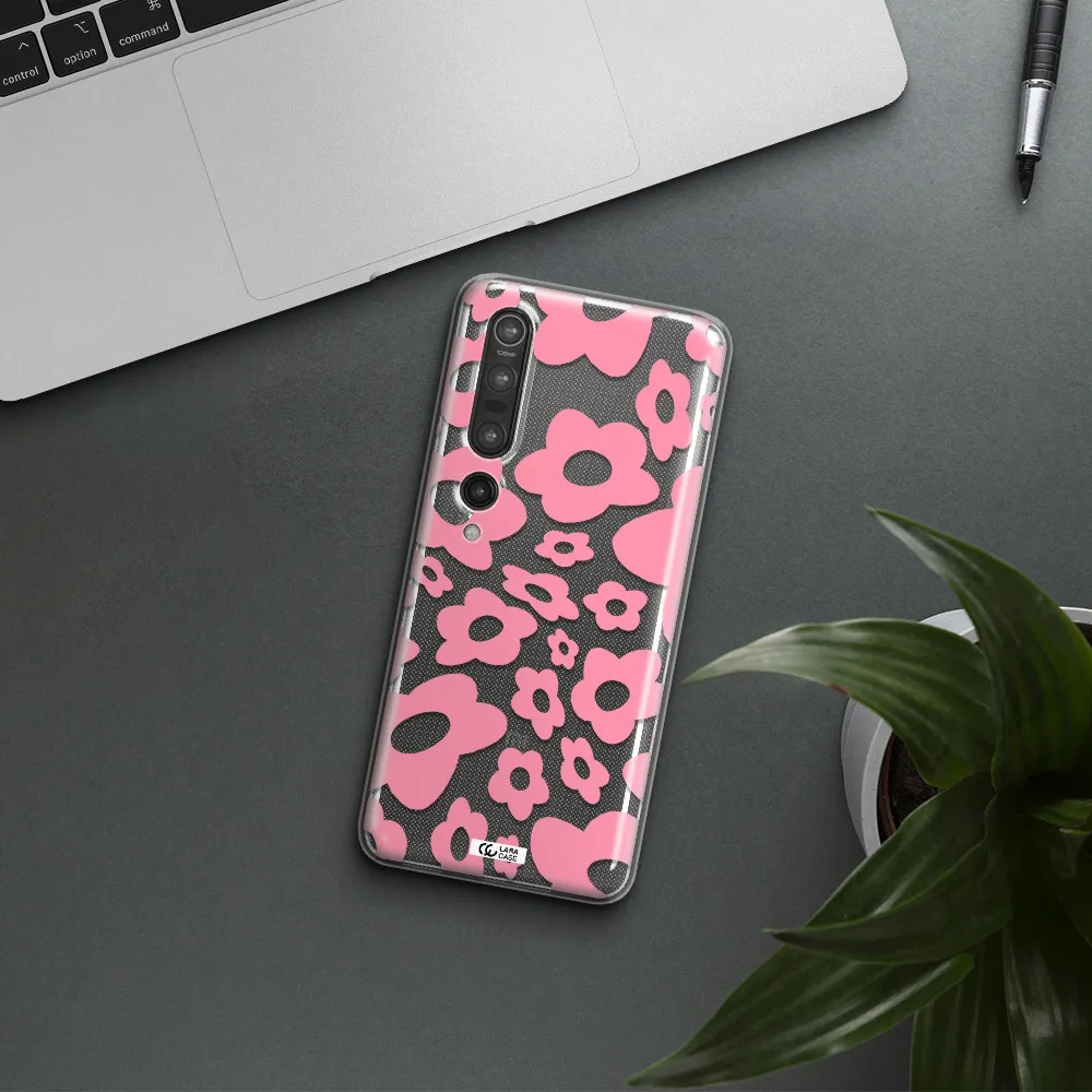 Five Petal Pink Flower Xiaomi Mi 10 Pro Clear TPU Case