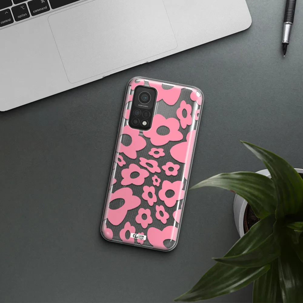 Five Petal Pink Flower Xiaomi Mi 10T Clear TPU Case