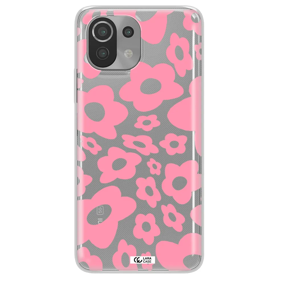 Five Petal Pink Flower Xiaomi Mi 11 Lite Clear TPU Case