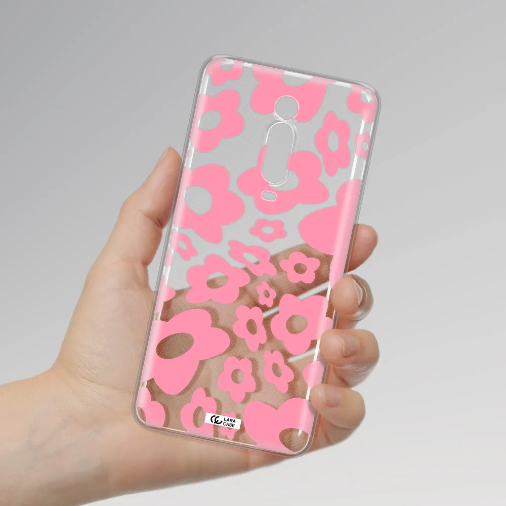 Five Petal Pink Flower Xiaomi Mi 9T Clear TPU Case