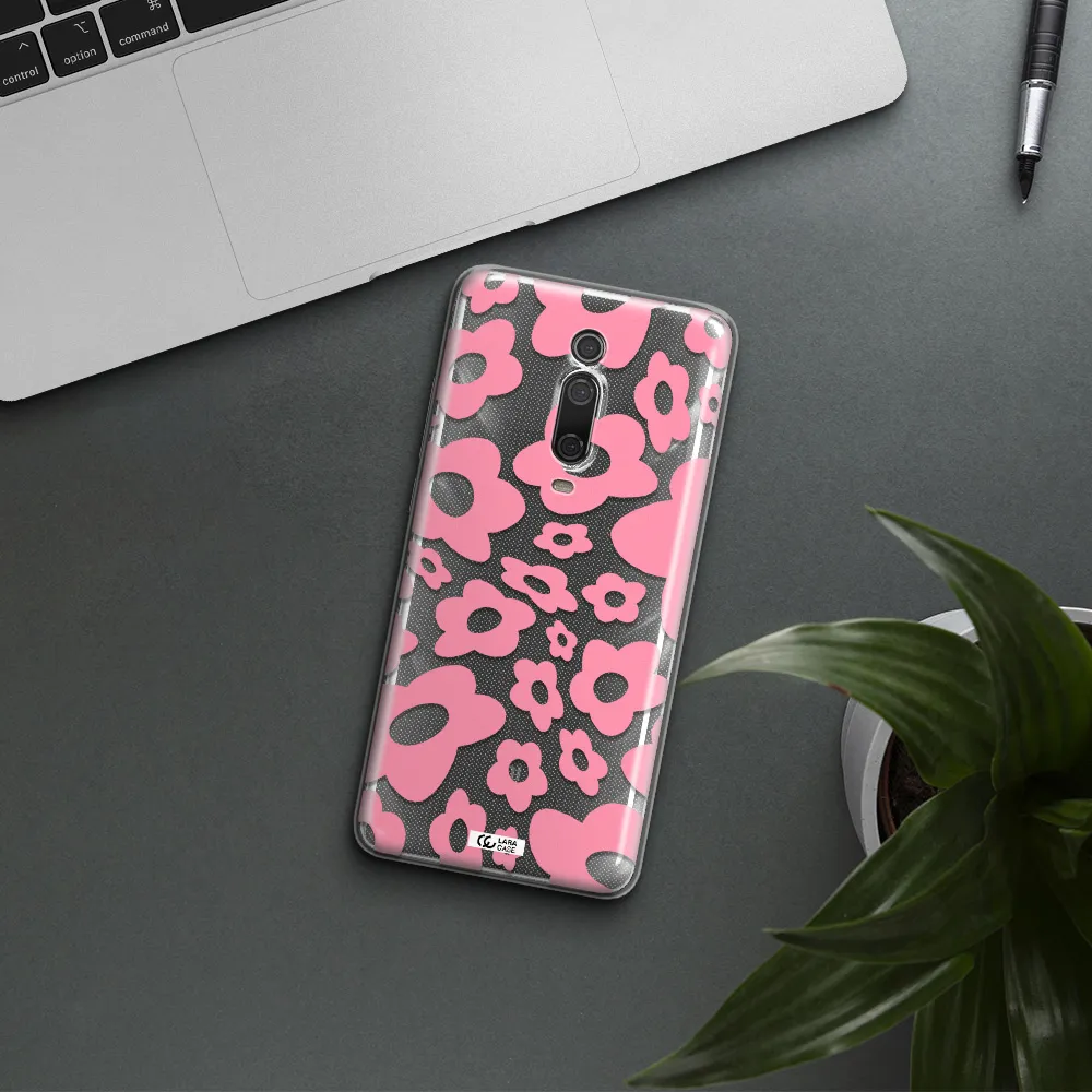 Five Petal Pink Flower Xiaomi Mi 9T Clear TPU Case