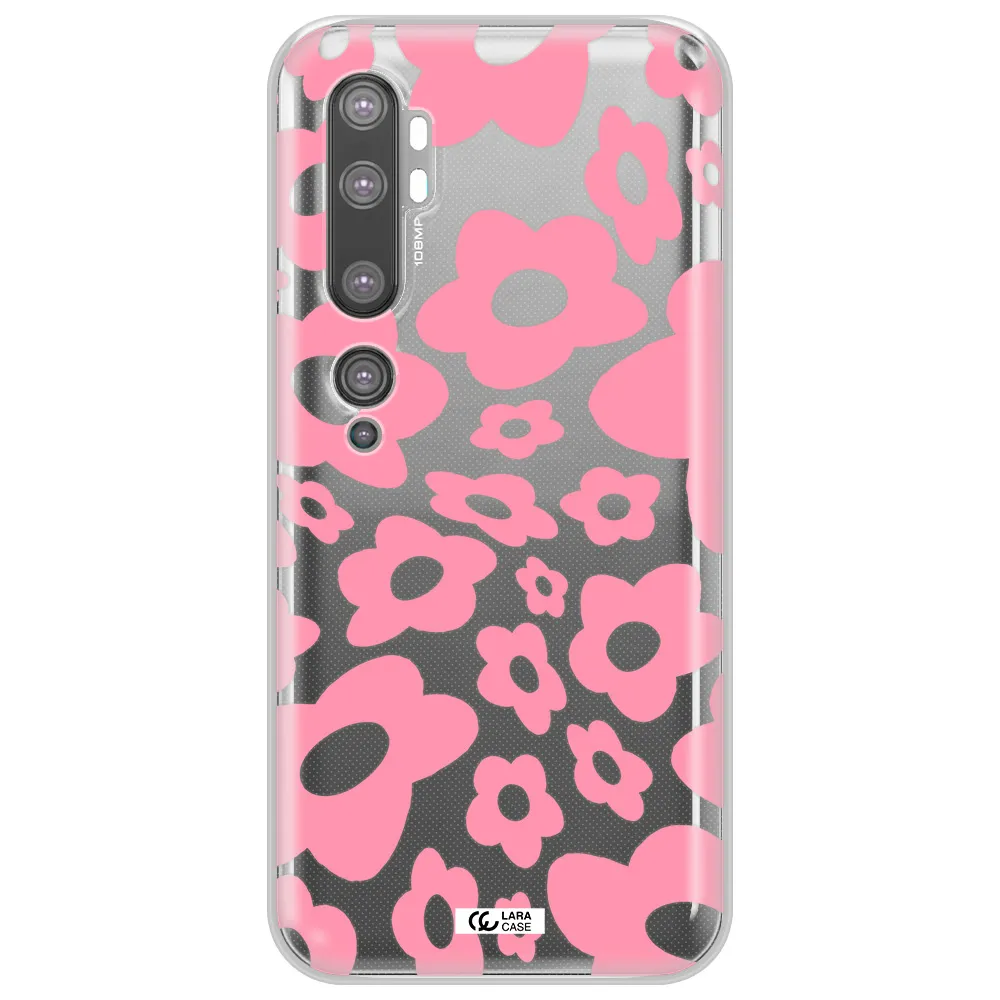 Five Petal Pink Flower Xiaomi Mi Note 10 Clear TPU Case