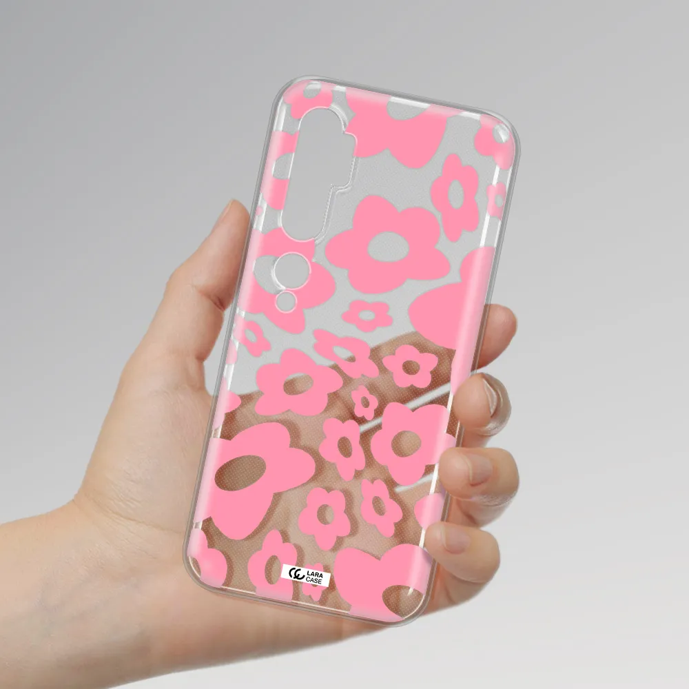 Five Petal Pink Flower Xiaomi Mi Note 10 Clear TPU Case