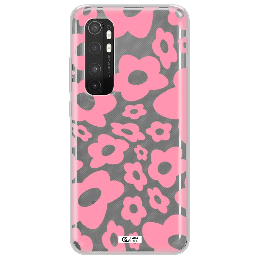Five Petal Pink Flower Xiaomi Mi Note 10 Lite Clear TPU Case