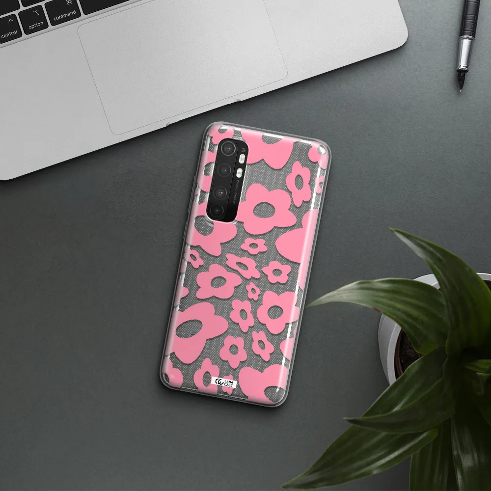 Five Petal Pink Flower Xiaomi Mi Note 10 Lite Clear TPU Case