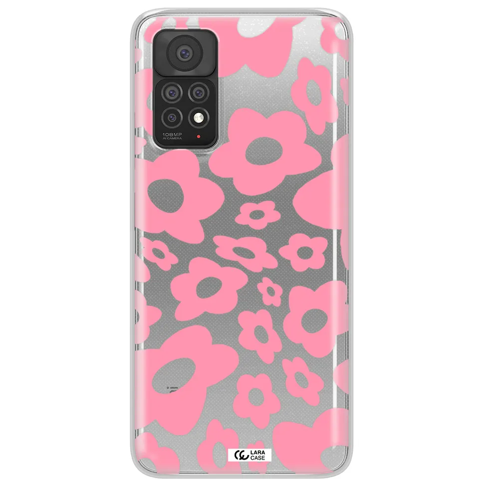 Five Petal Pink Flower Xiaomi Note 11 Pro Clear TPU Case