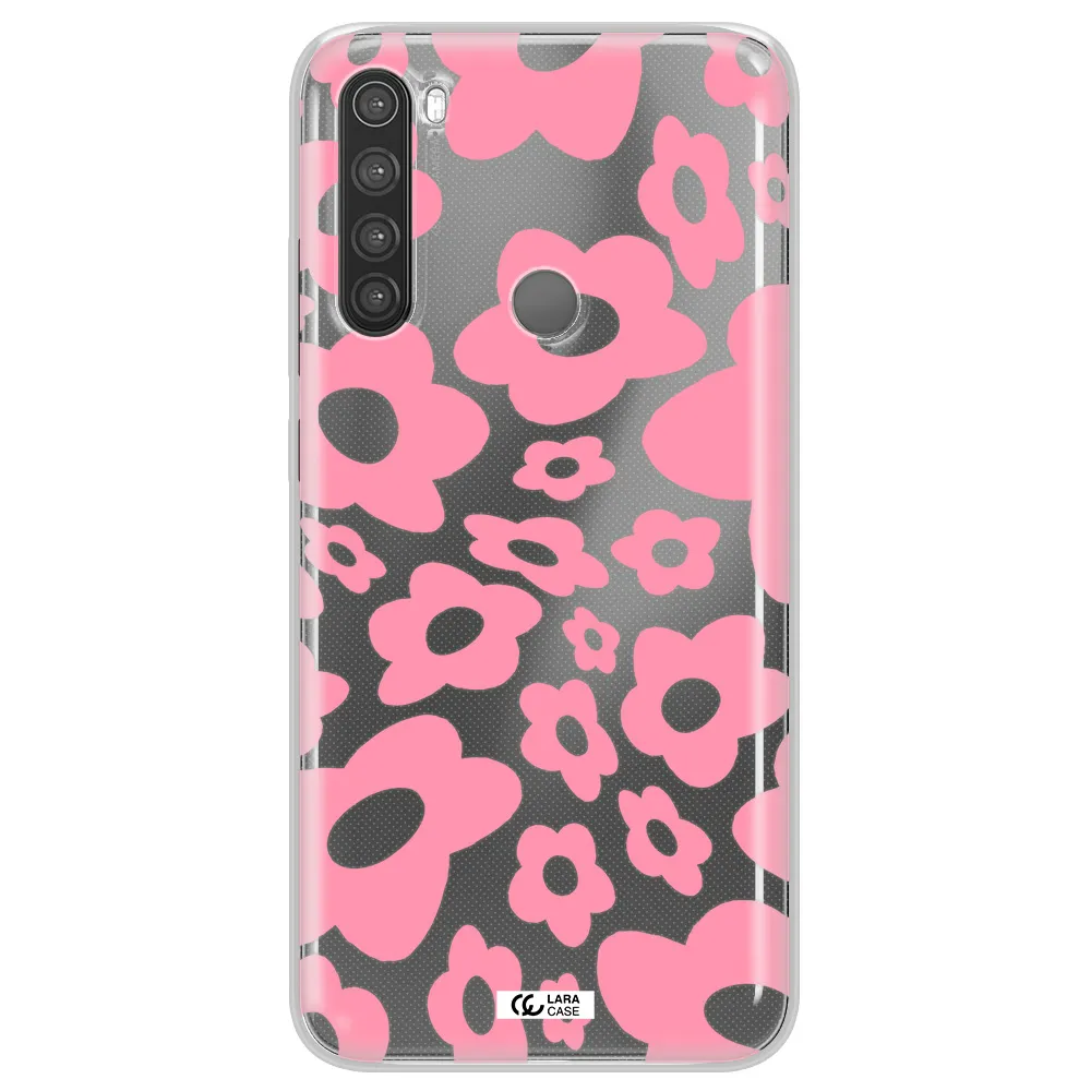 Five Petal Pink Flower Xiaomi Note 8 Clear TPU Case