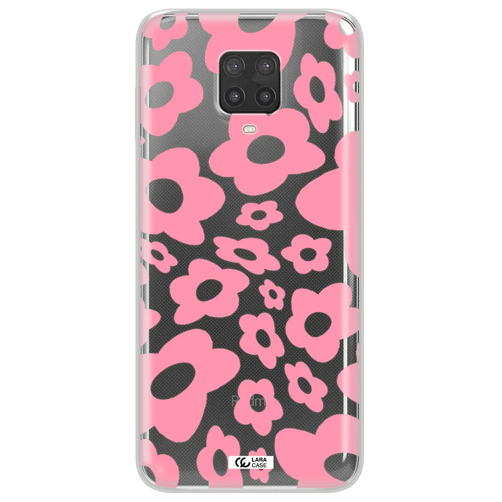 Five Petal Pink Flower Xiaomi Note 9 Pro Clear TPU Case
