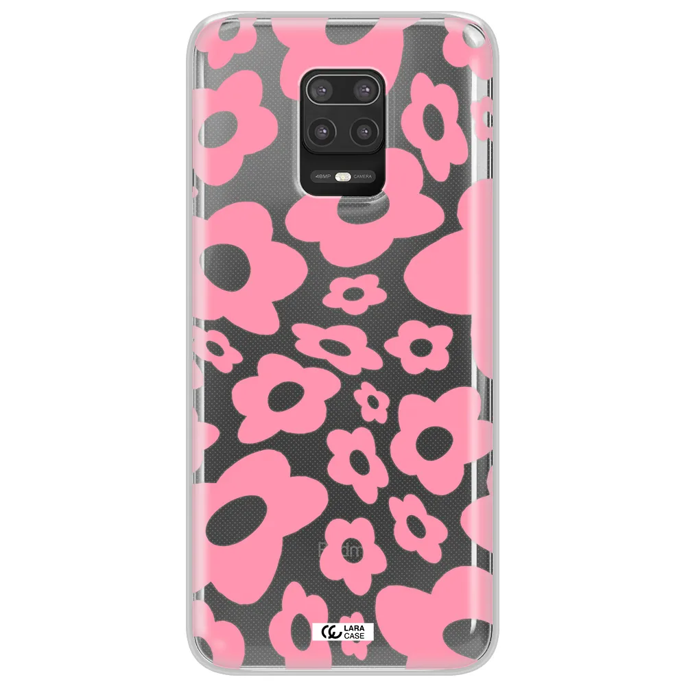 Five Petal Pink Flower Xiaomi Note 9S Clear TPU Case