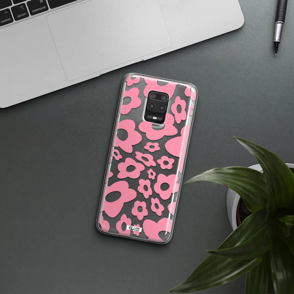 Five Petal Pink Flower Xiaomi Note 9S Clear TPU Case