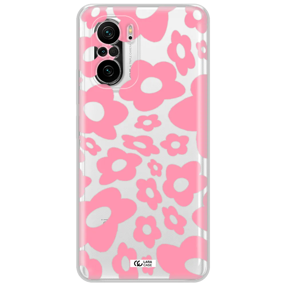 Five Petal Pink Flower Xiaomi Poco F3 Clear Tpu Case