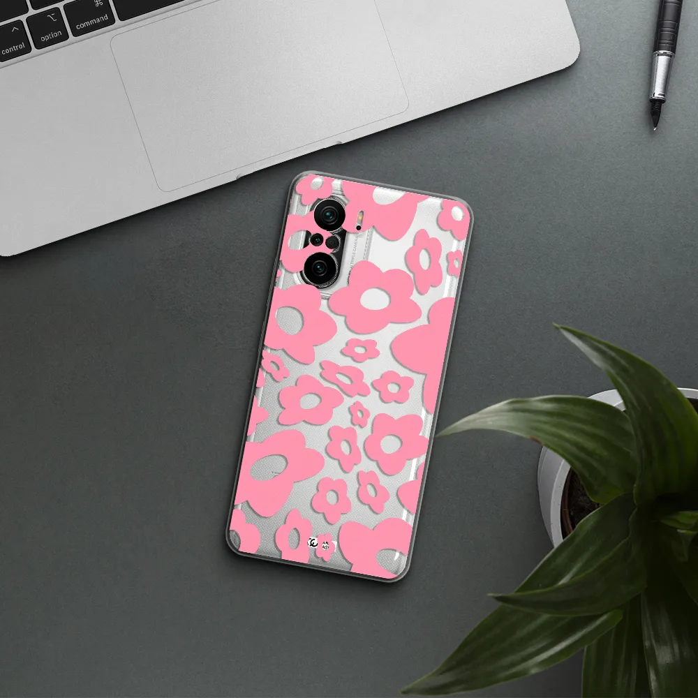 Five Petal Pink Flower Xiaomi Poco F3 Clear Tpu Case