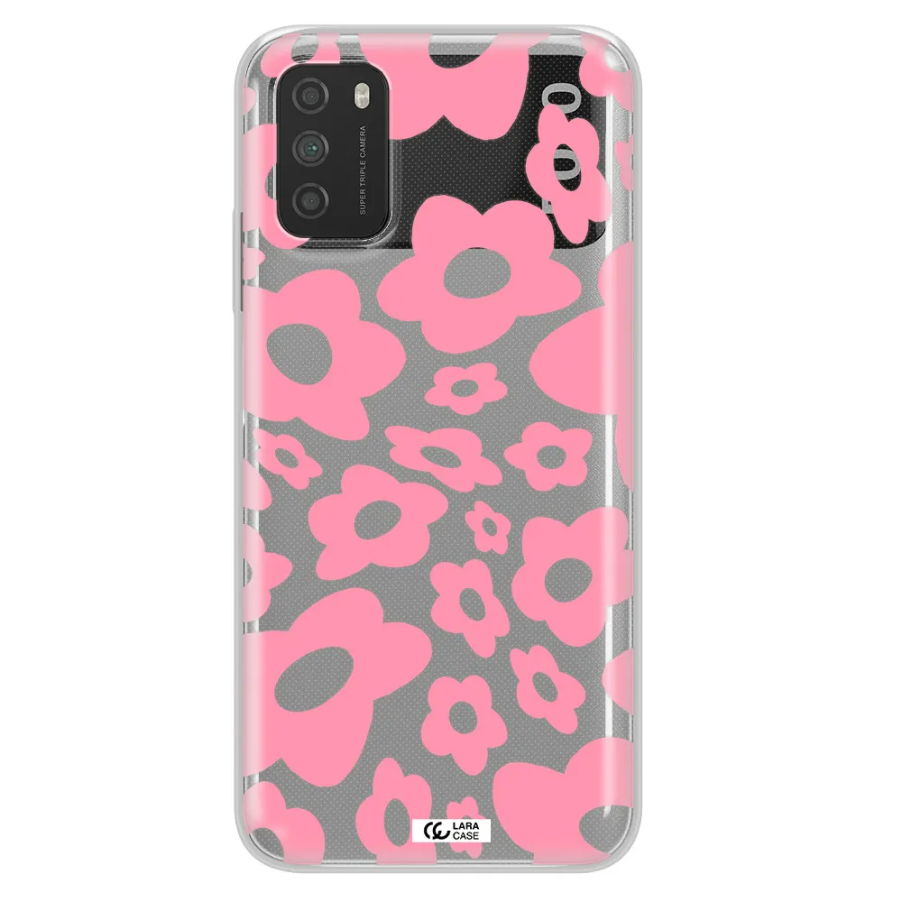 Five Petal Pink Flower Xiaomi Poco M3 Clear TPU Case