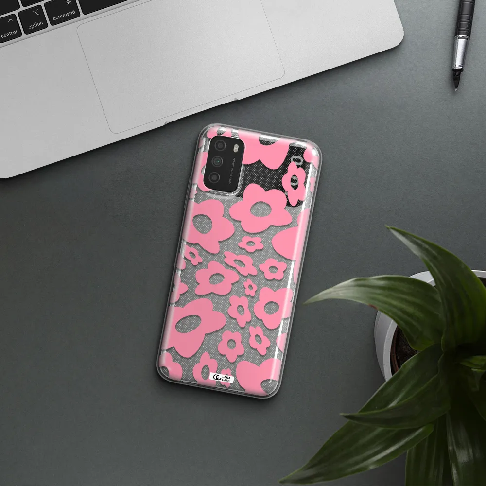 Five Petal Pink Flower Xiaomi Poco M3 Clear TPU Case