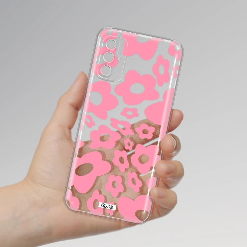 Five Petal Pink Flower Xiaomi Poco M4 Pro 5G Clear Tpu Case