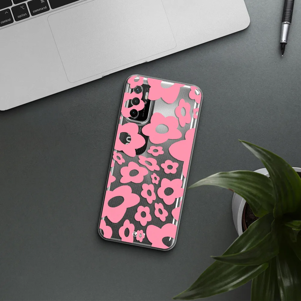 Five Petal Pink Flower Xiaomi Poco M4 Pro 5G Clear Tpu Case