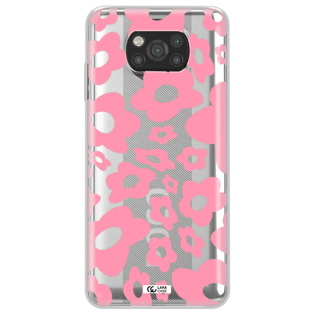 Five Petal Pink Flower Xiaomi Poco X3 Clear TPU Case
