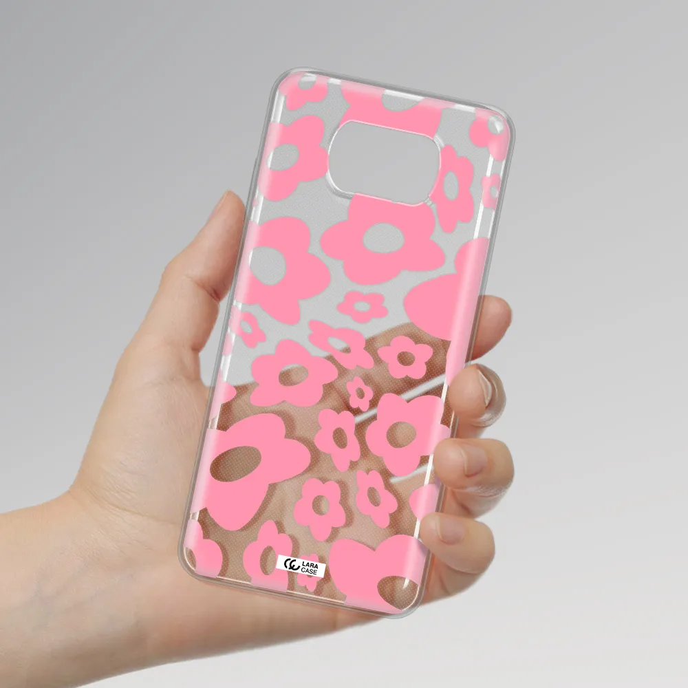 Five Petal Pink Flower Xiaomi Poco X3 Clear TPU Case
