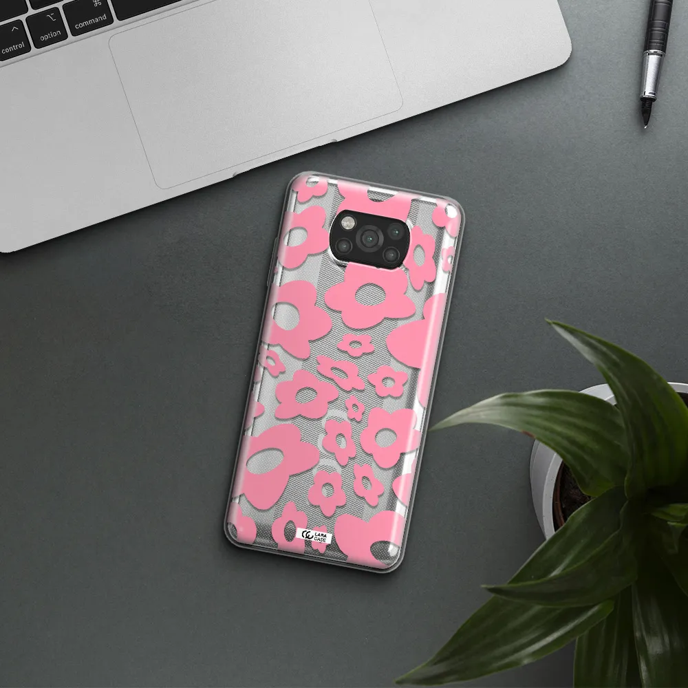 Five Petal Pink Flower Xiaomi Poco X3 Clear TPU Case