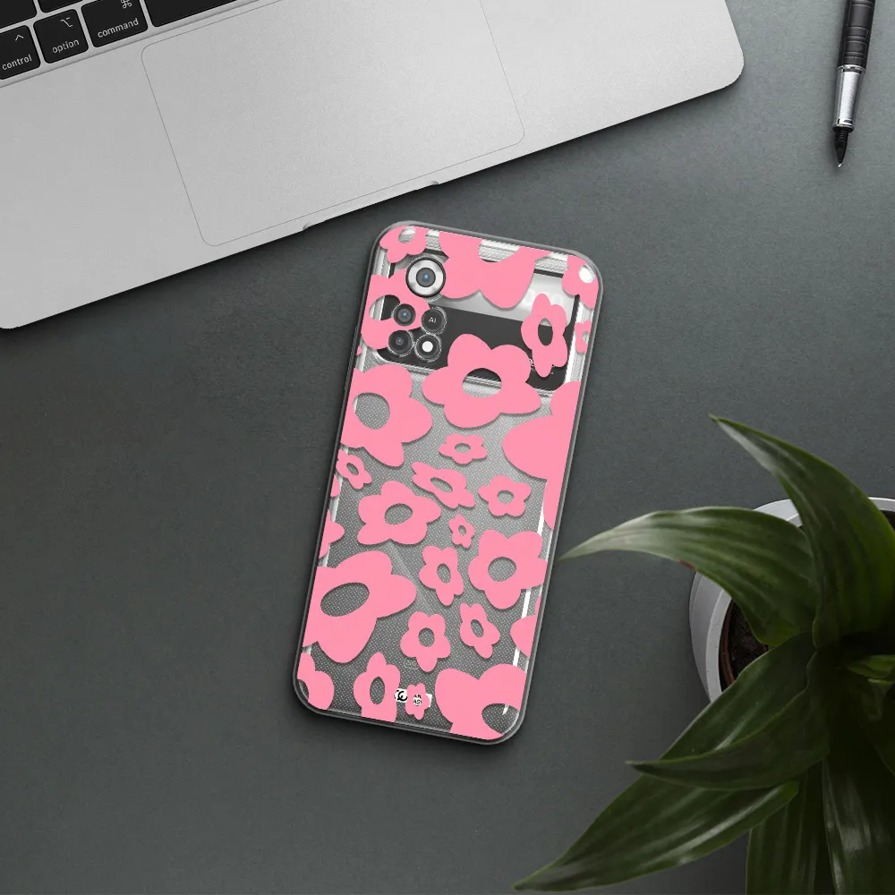 Five Petal Pink Flower Xiaomi Poco X4 Pro Clear TPU Case