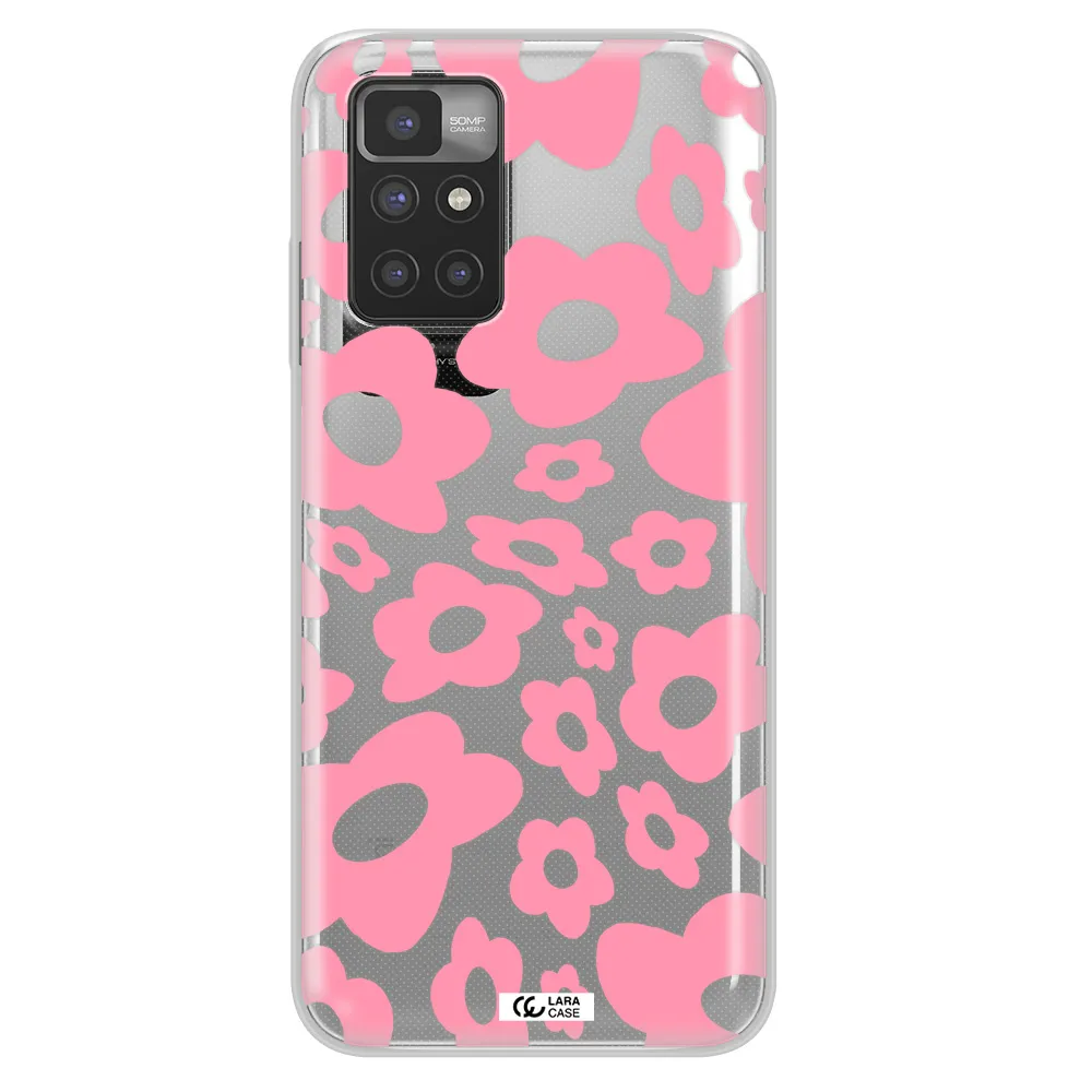 Five Petal Pink Flower Xiaomi Redmi 10 Clear TPU Case
