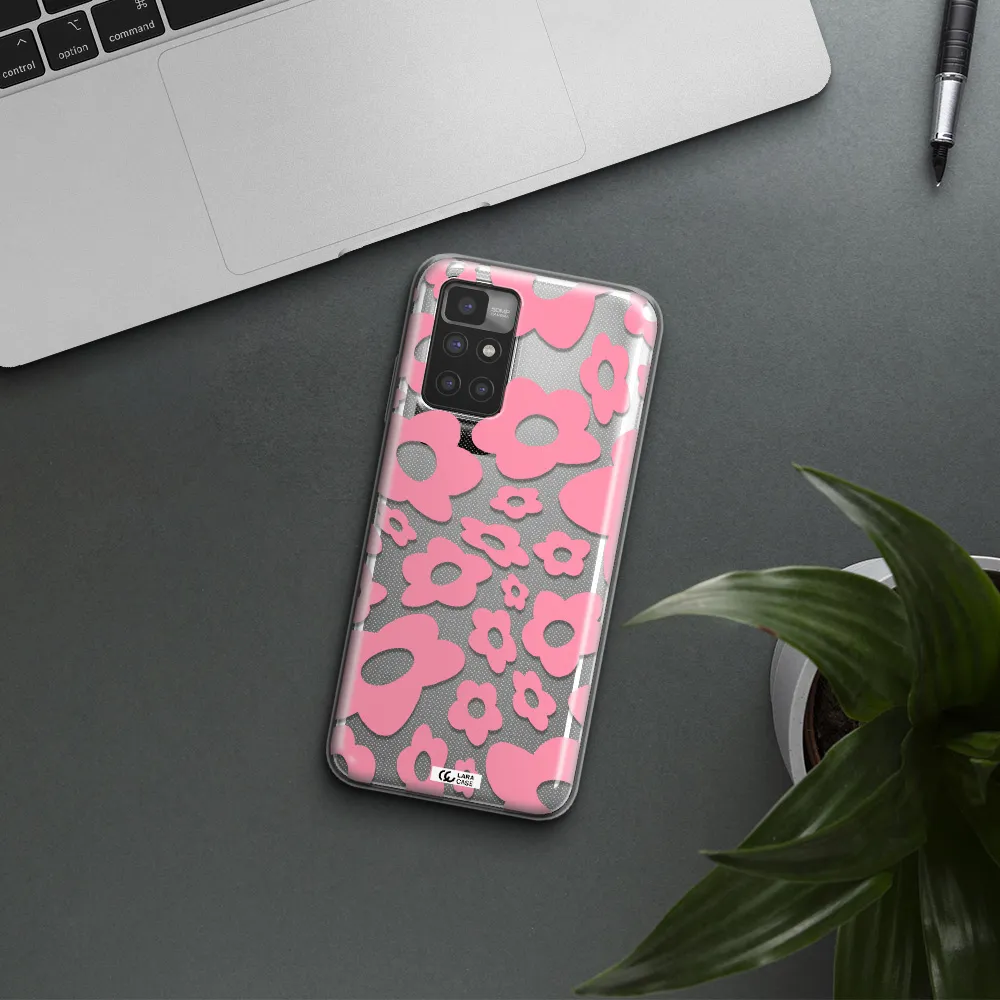 Five Petal Pink Flower Xiaomi Redmi 10 Clear TPU Case