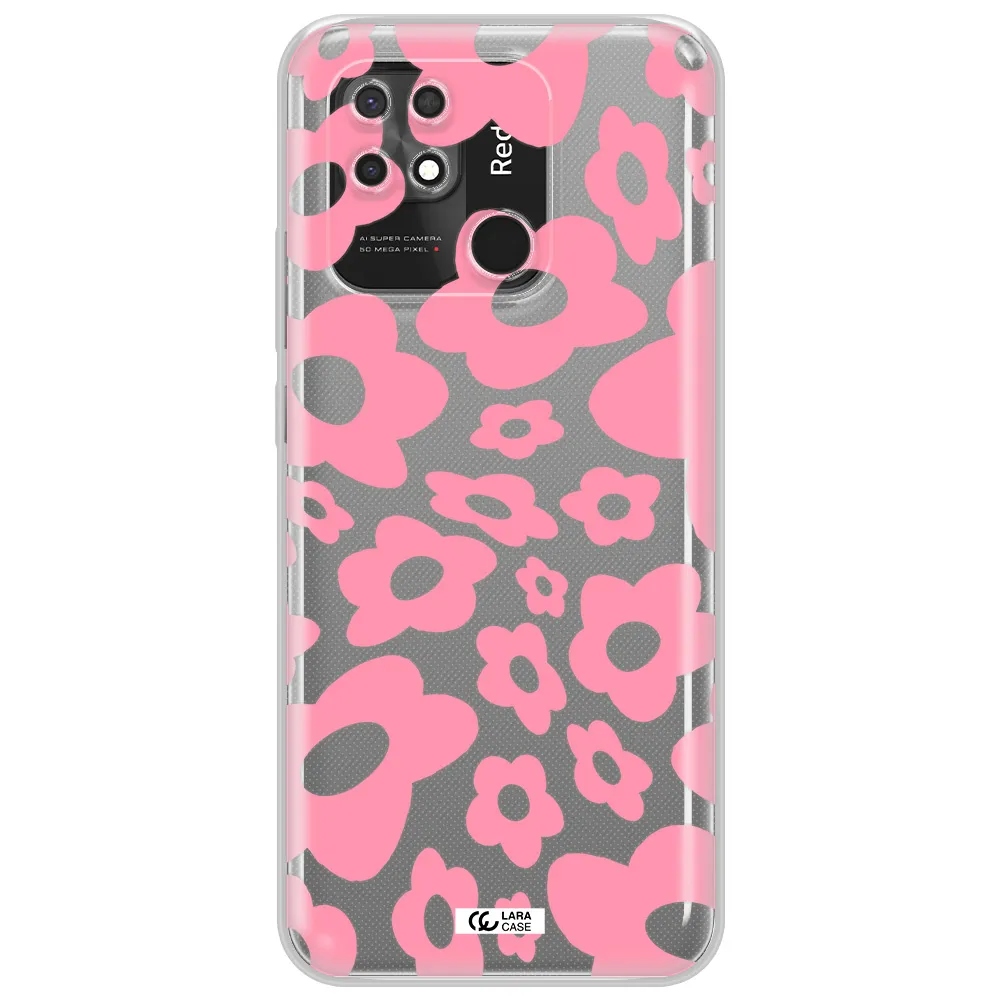 Five Petal Pink Flower Xiaomi Redmi 10C Clear TPU Case