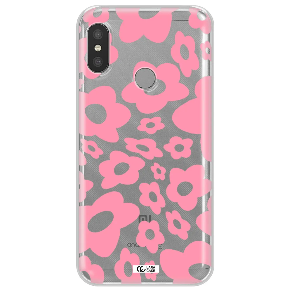 Five Petal Pink Flower Xiaomi Redmi 6 Pro Clear TPU Case