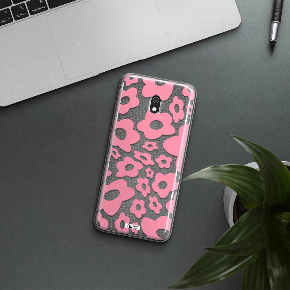 Five Petal Pink Flower Xiaomi Redmi 8A Clear TPU Case