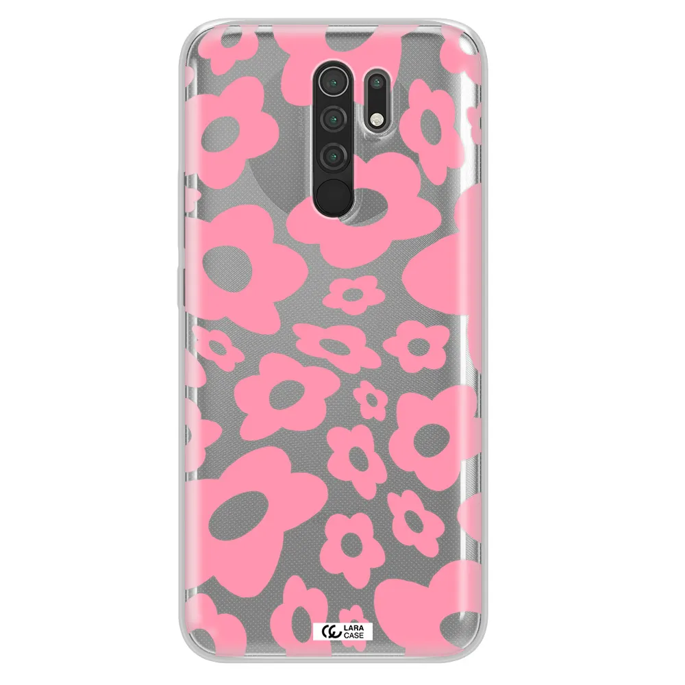 Five Petal Pink Flower Xiaomi Redmi 9 Clear TPU Case