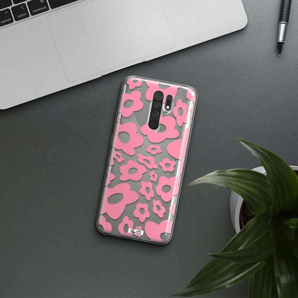 Five Petal Pink Flower Xiaomi Redmi 9 Clear TPU Case