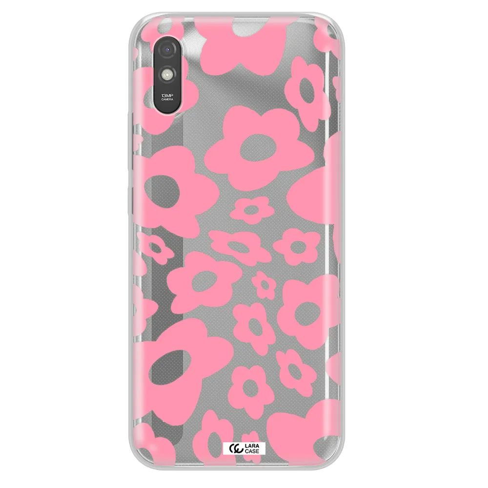 Five Petal Pink Flower Xiaomi Redmi 9A Clear TPU Case