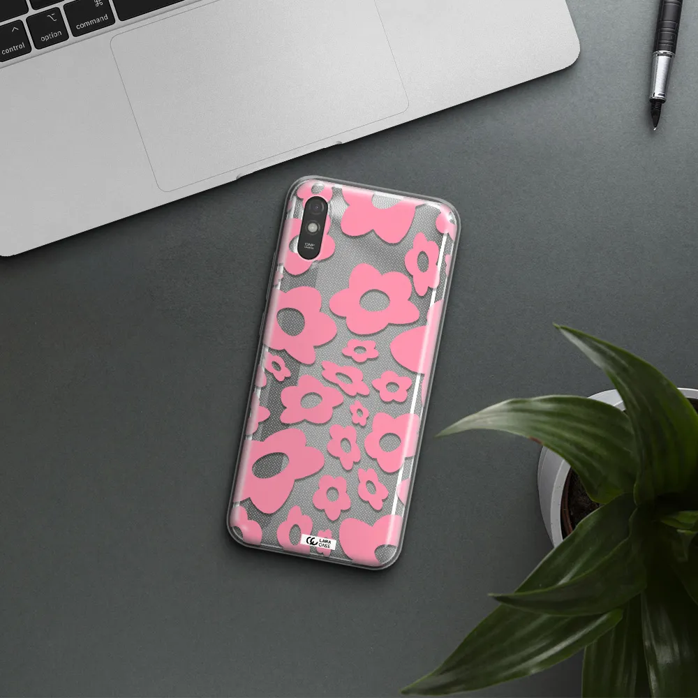Five Petal Pink Flower Xiaomi Redmi 9A Clear TPU Case