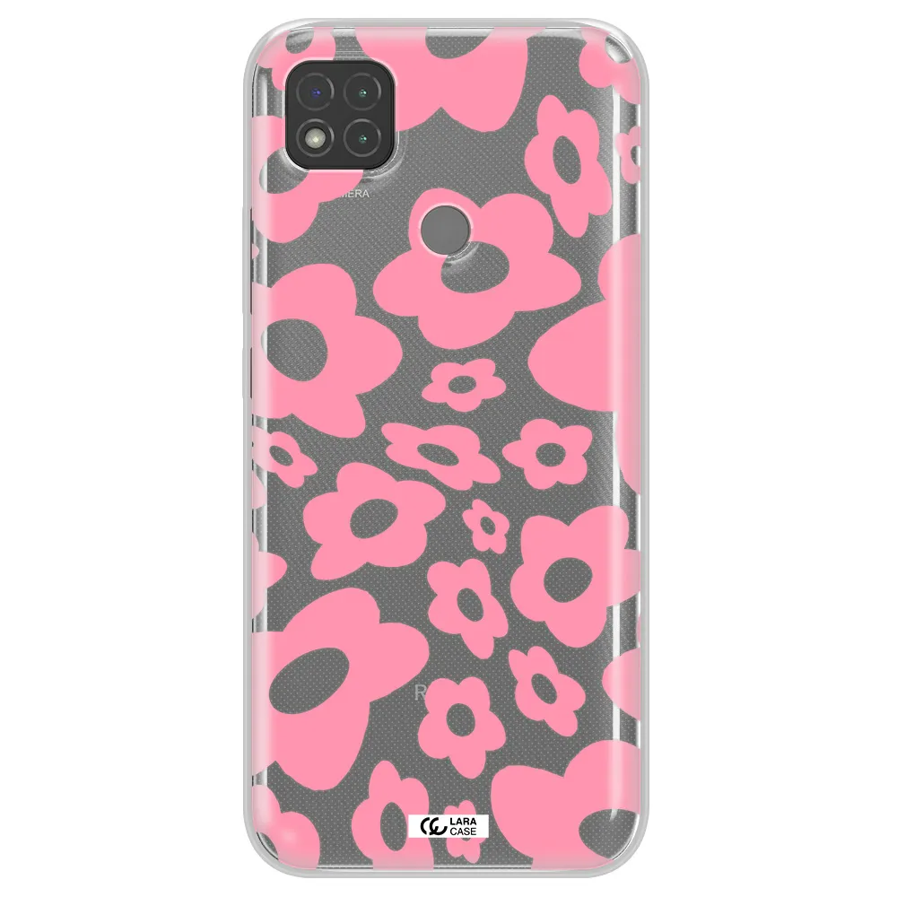 Five Petal Pink Flower Xiaomi Redmi 9C Clear TPU Case