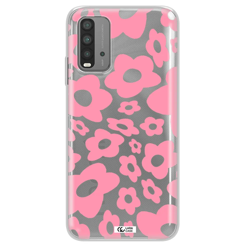 Five Petal Pink Flower Xiaomi Redmi 9T Clear TPU Case