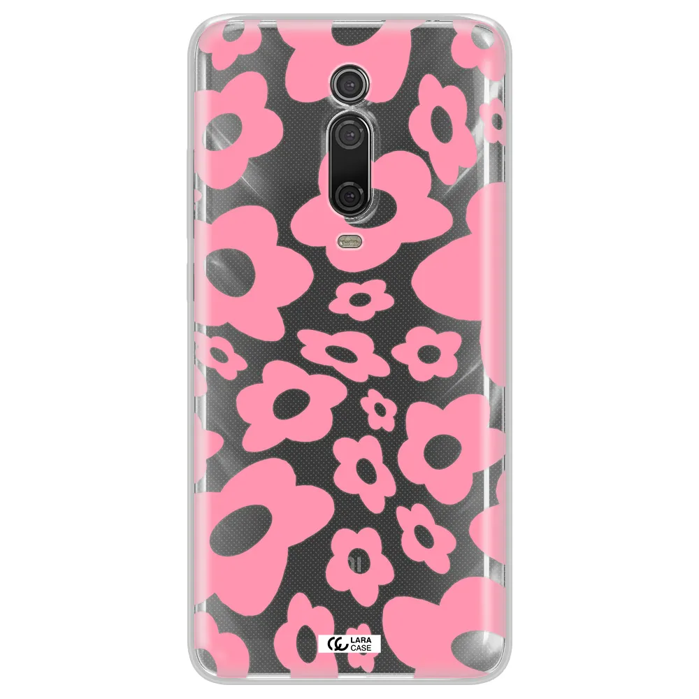 Five Petal Pink Flower Xiaomi Redmi K20 Clear Tpu Case