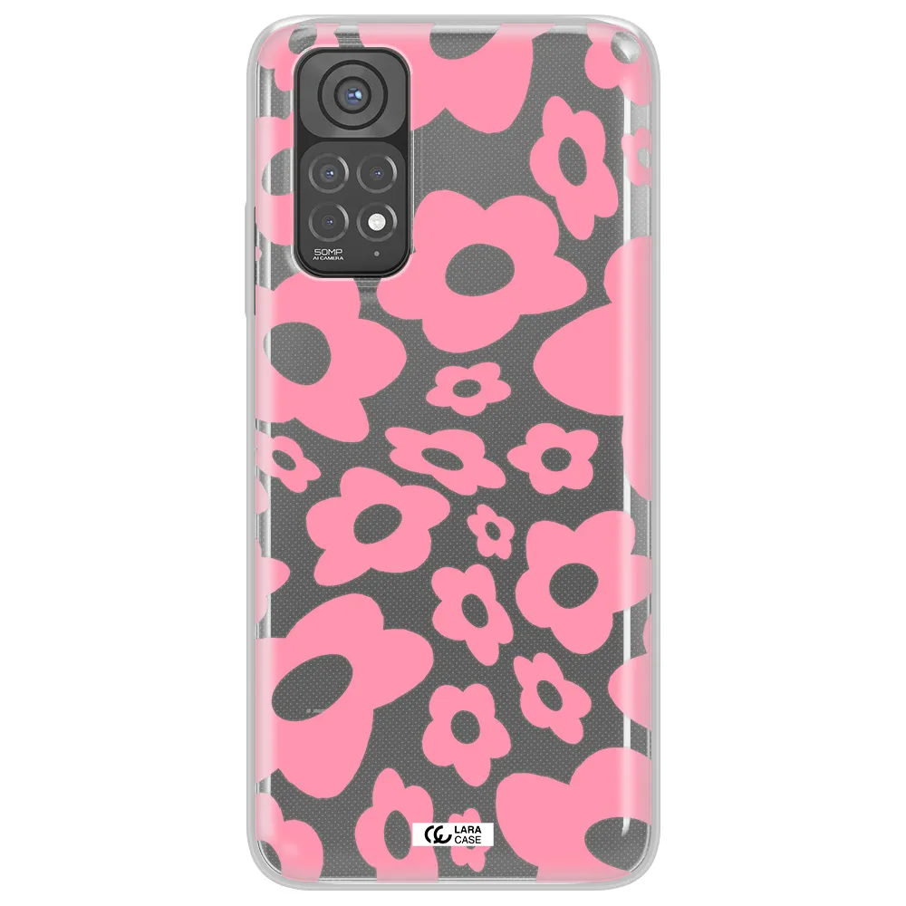 Five Petal Pink Flower Xiaomi Redmi Note 11 Clear TPU Case
