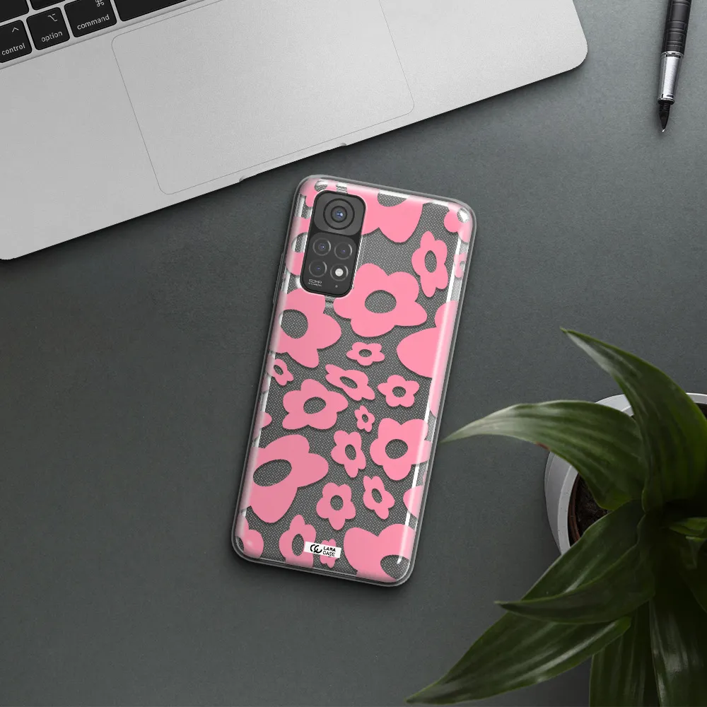 Five Petal Pink Flower Xiaomi Redmi Note 11 Clear TPU Case