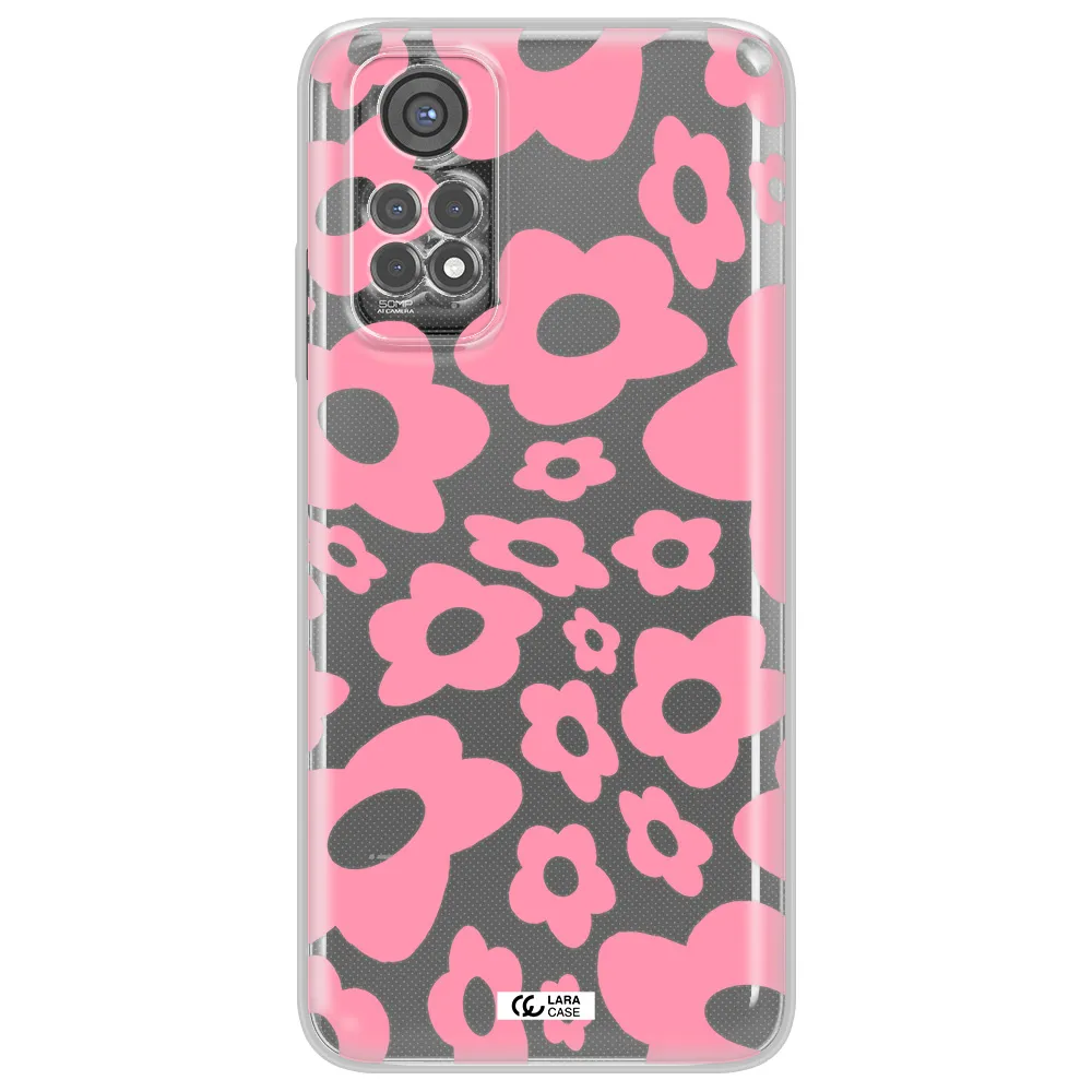 Five Petal Pink Flower Xiaomi Redmi Note 11S Clear Tpu Case