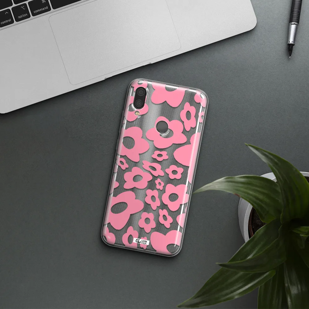Five Petal Pink Flower Xiaomi Redmi Note 7 Clear TPU Case