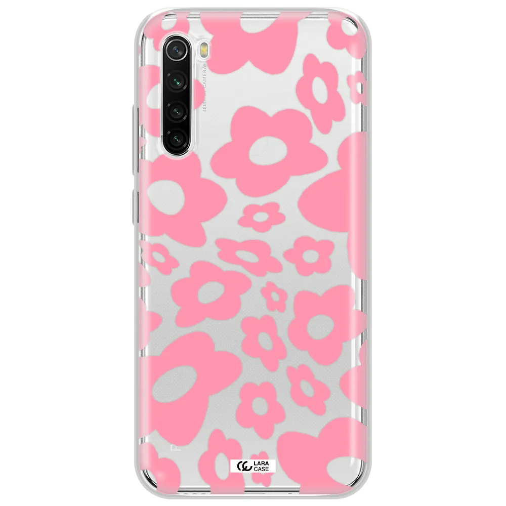 Five Petal Pink Flower Xiaomi Redmi Note 8T Clear Tpu Case